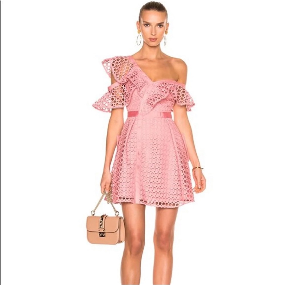 Self portrait Pink Frill Mini Dress